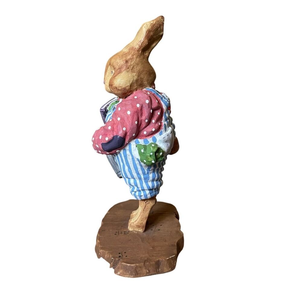 Dept 56 General Store School Girl Bunny Rabbit Bucket Carrots School Book 5 inch - Picture 3 of 7